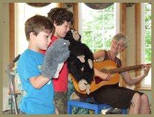 Lyida at Hudson Highlands Nature Museum with puppets